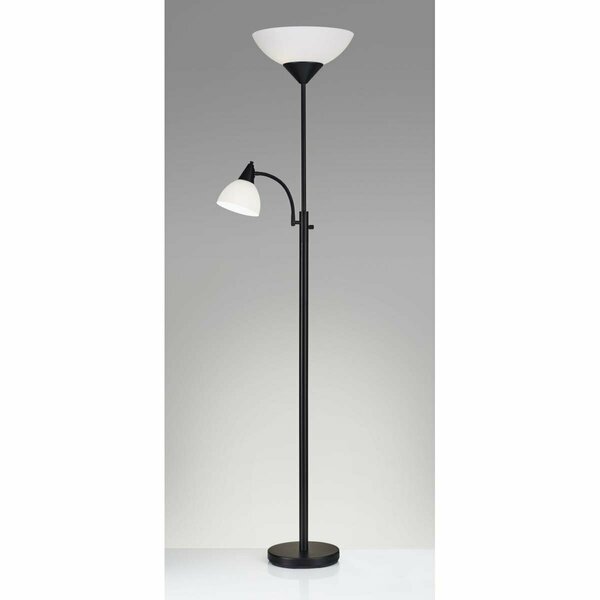 Haz Black Metal 300W Combo Torchiere Lamp; 22 x 14 x 71 in. HA3084707